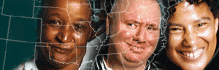 Images of people over map of the United States