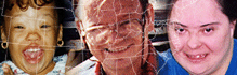Images of people over map of the United States