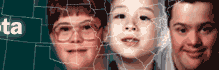 Images of people over map of the United States