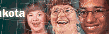 Images of people over map of the United States