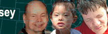 Images of people over map of the United States